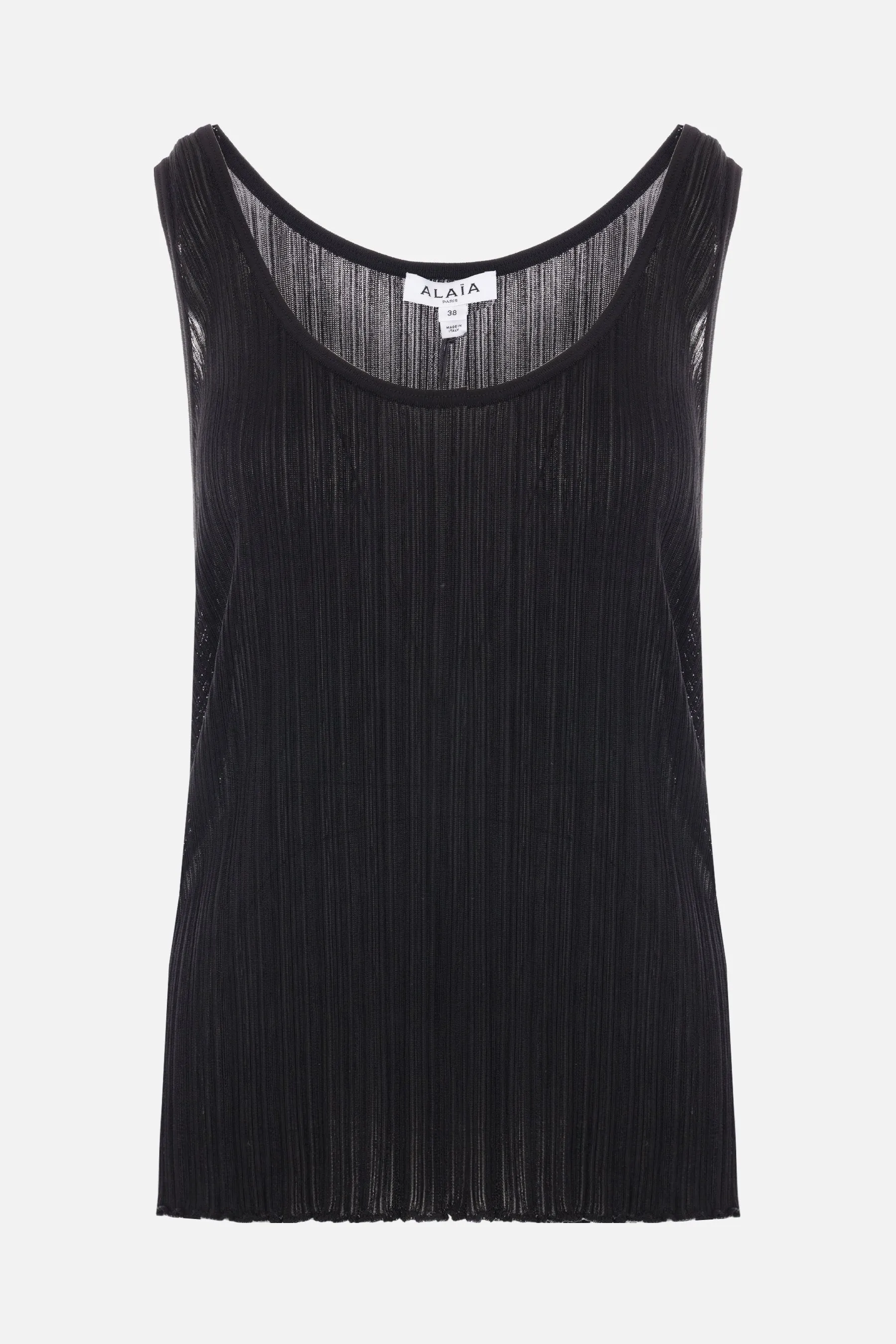 ALAIA top smanicato in maglia a pieghe 