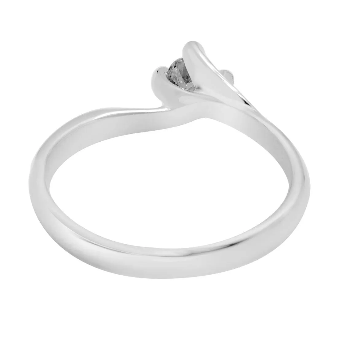 Anello solitario in oro bianco con diamante 0,03 ct mis 13