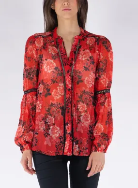 blusa con fantasia floreale