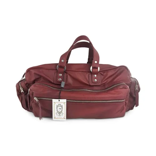 Borsone in pelle color vinaccia