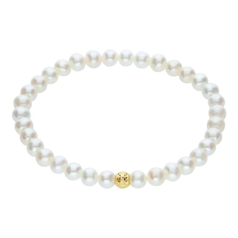Bracciale Mon Petit Oro Giallo 375/1000 Perla D'Acqua Dolce Bianco 14 cm 1415846
