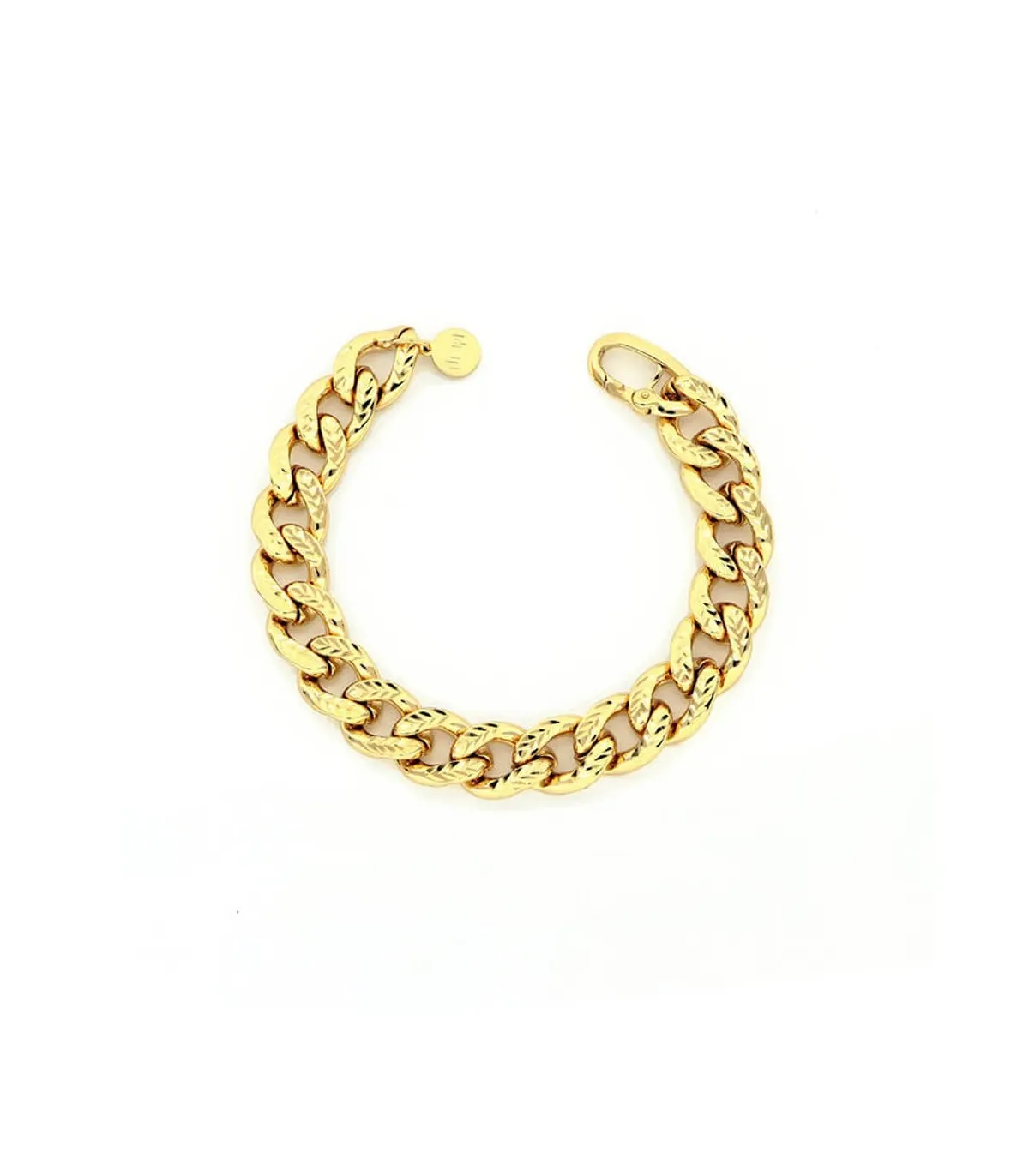 Bracciale Unoaerre Bronzo Giallo Catena Groumette Diamantata EXB4584