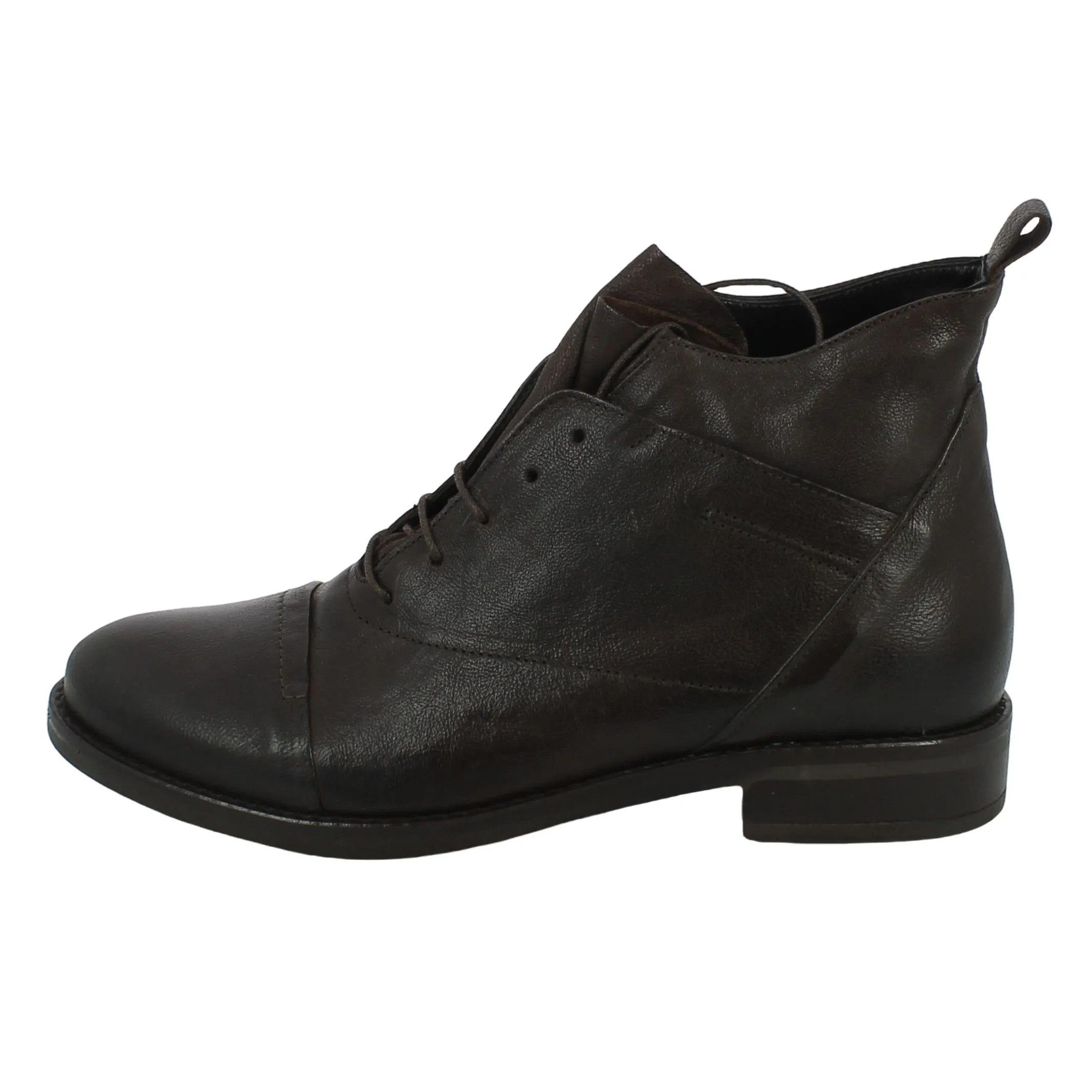BRAND  Polacco stringato in pelle marrone 