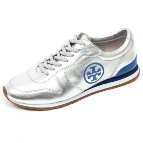 C2896 sneaker donna TORY BURCH scarpa argento/blu runner shoe woman