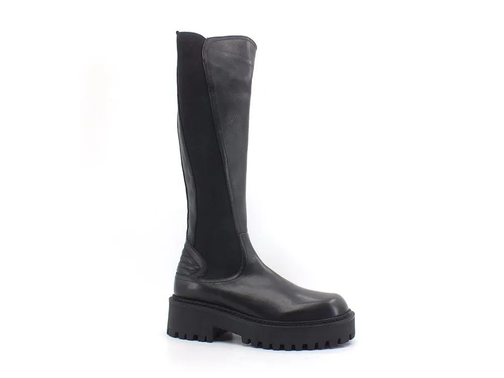 CAFENOIR Stivale Pelle Elastico Nero FC1340