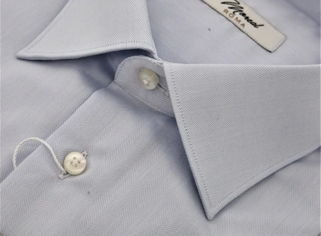 Camicia celeste spinata polso semplice