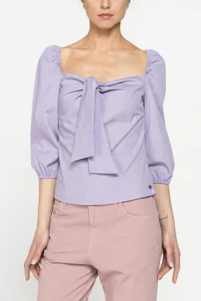 Carrera  ---------    ------------Blusa con scollo ampio e fiocco - Lilla