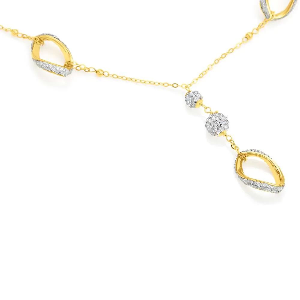 Collana Christelle Oro Giallo 375/1000 Cristallo Bianco 40 + 2 cm 1412316