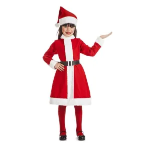 Costume da mamma Natale rosso e bianco per bambina