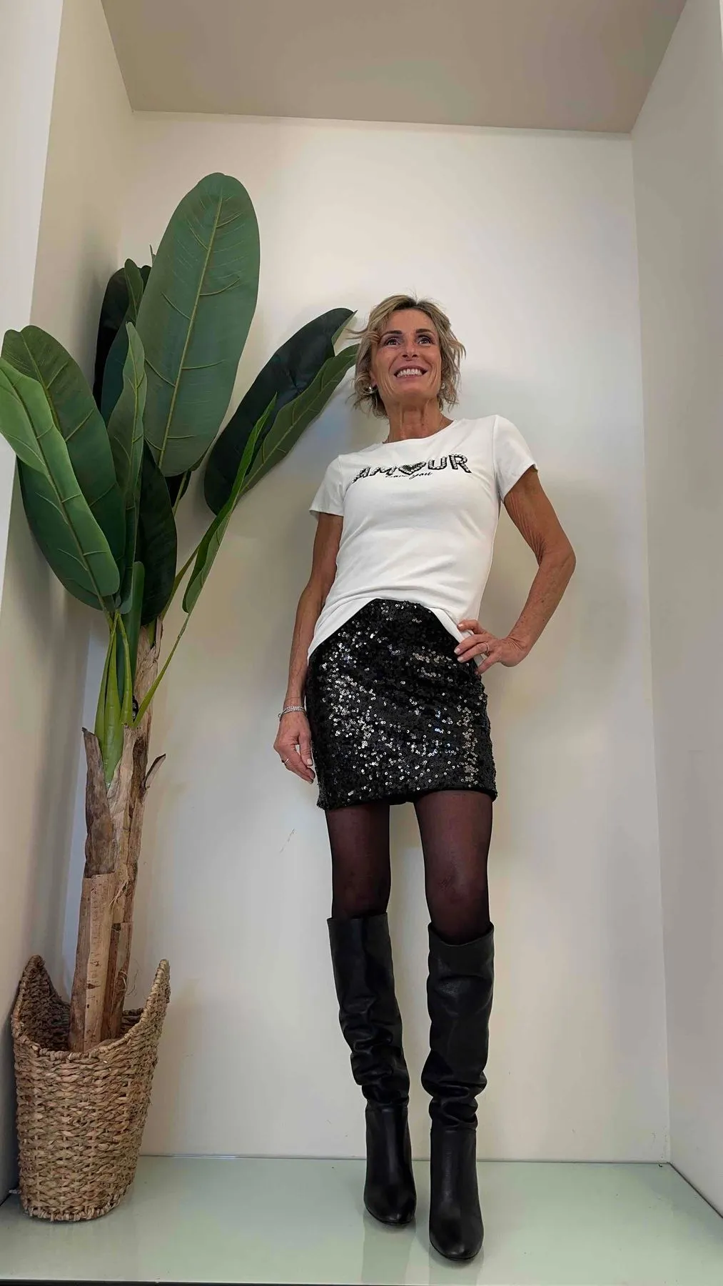 DAFNE - JX09063P17 - T-SHIRT AMOUR STRASS