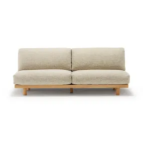 Divano senza braccioli in poliestere intrecciato a 3 posti,beige