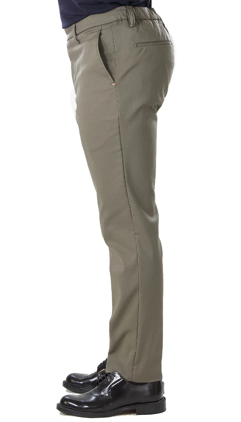Entre Amis Pantalone uomo japan fango con elastico.