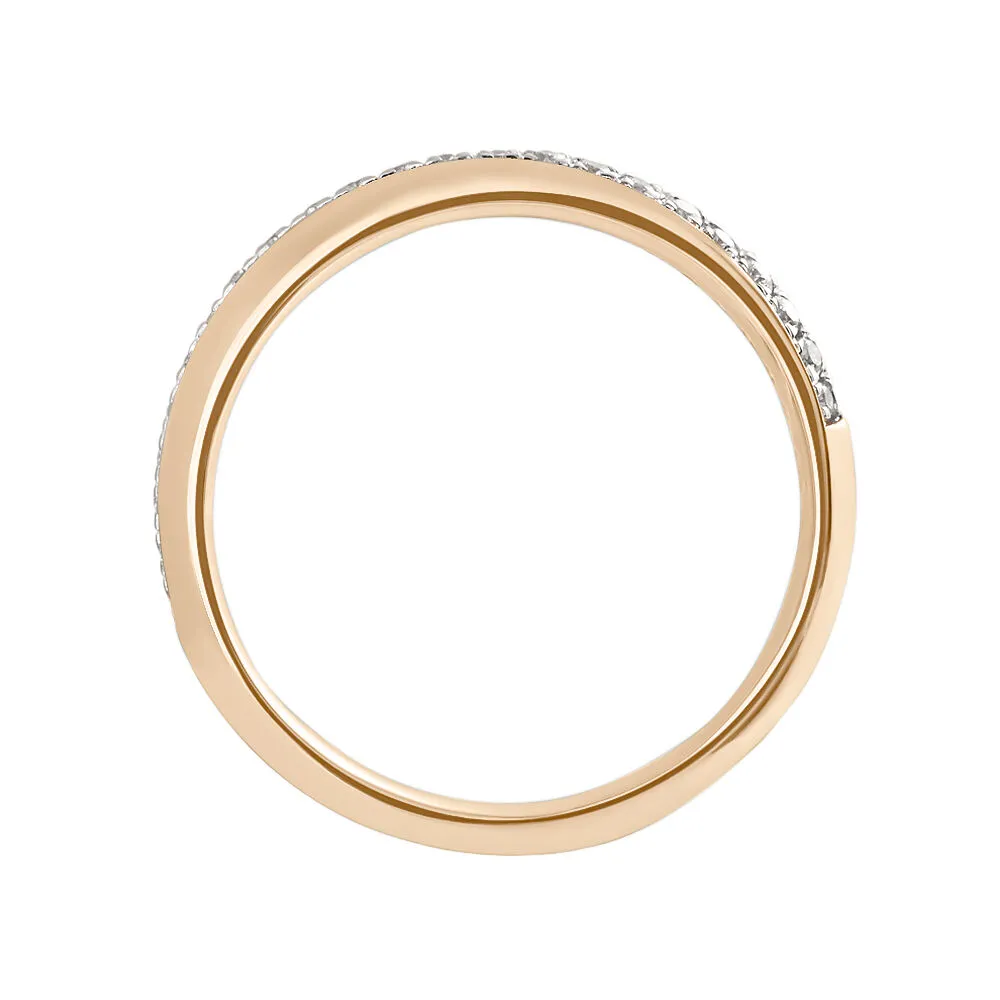 Fede Comoda Semi-eternity 3 mm Oro Rosa 375/1000 Diamante Bianco 0,14 ct 1420582