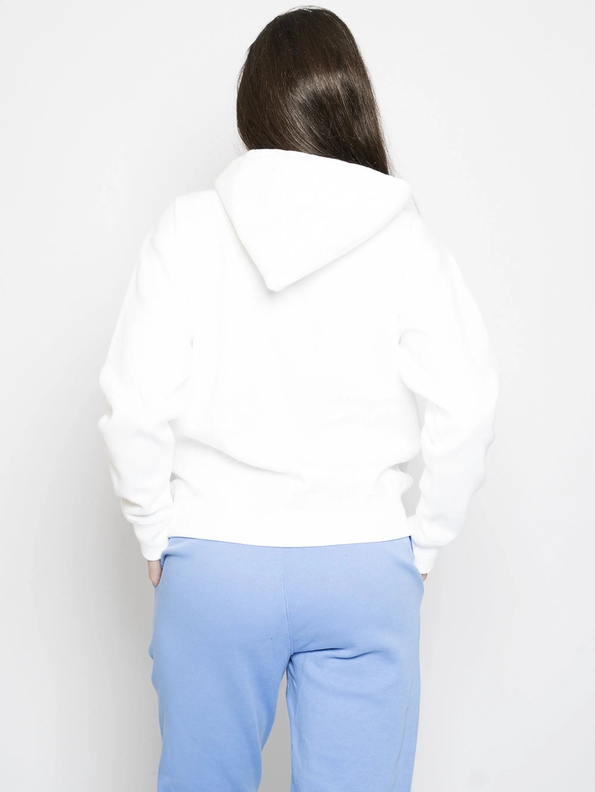 Felpa con Pannello e Logo Ombré Bianco