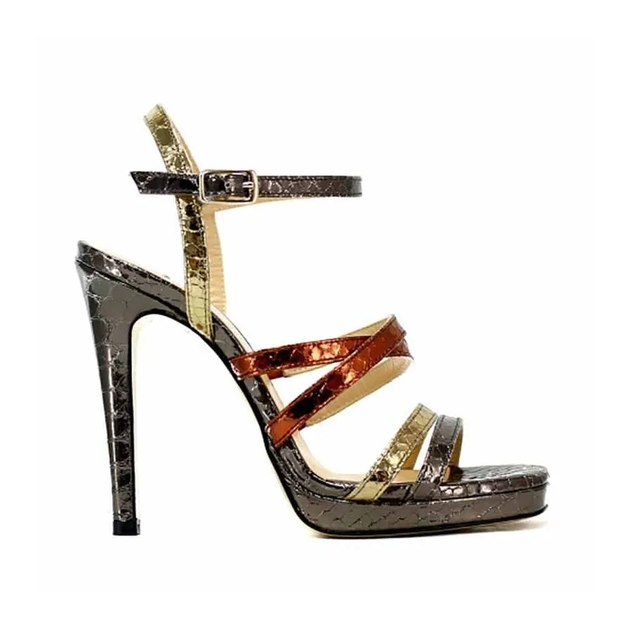 Gianpaolo Viozzi sandalo pelle stampa pitone metal multicolor