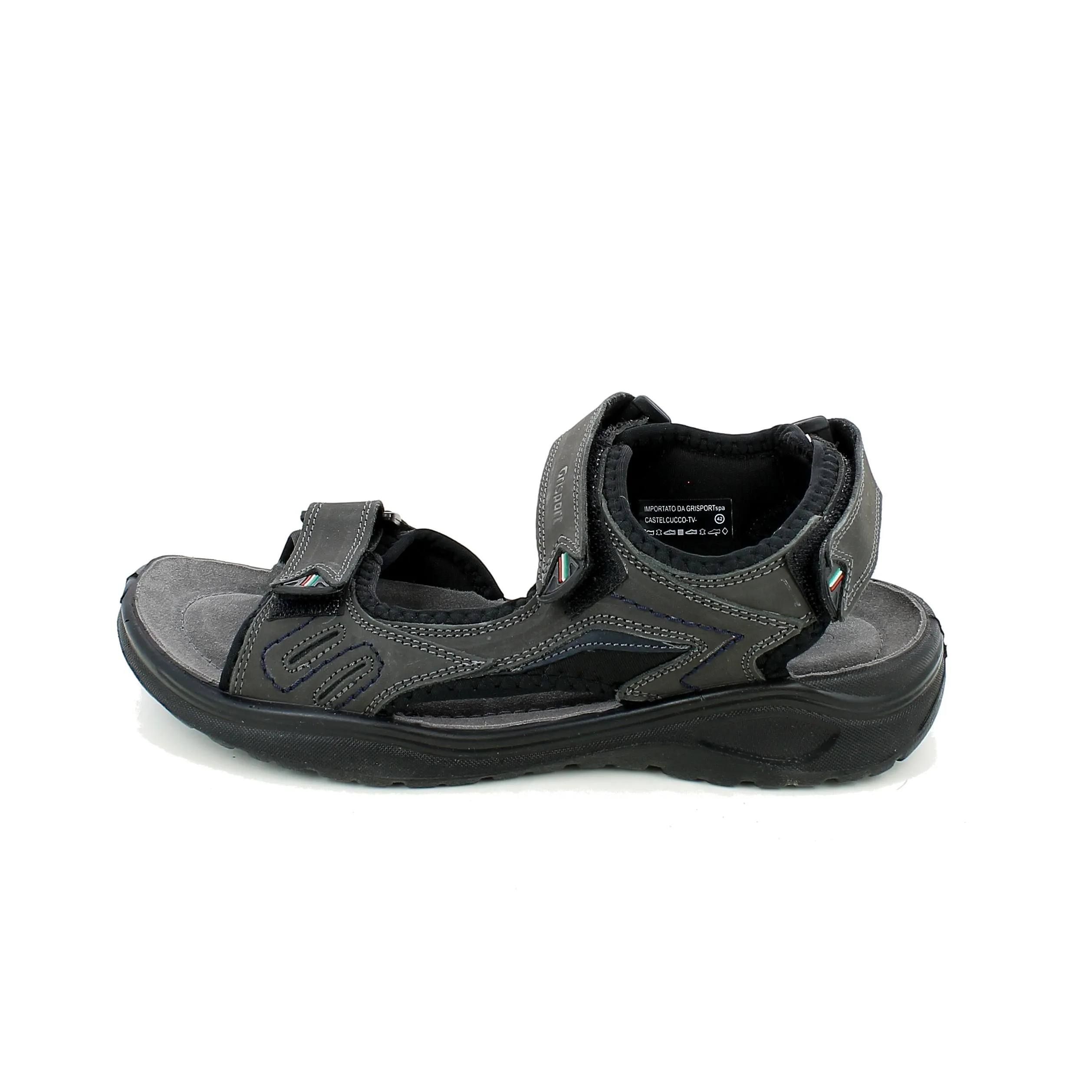 Grisport  Sandalo Grey e Nero con strappi 
