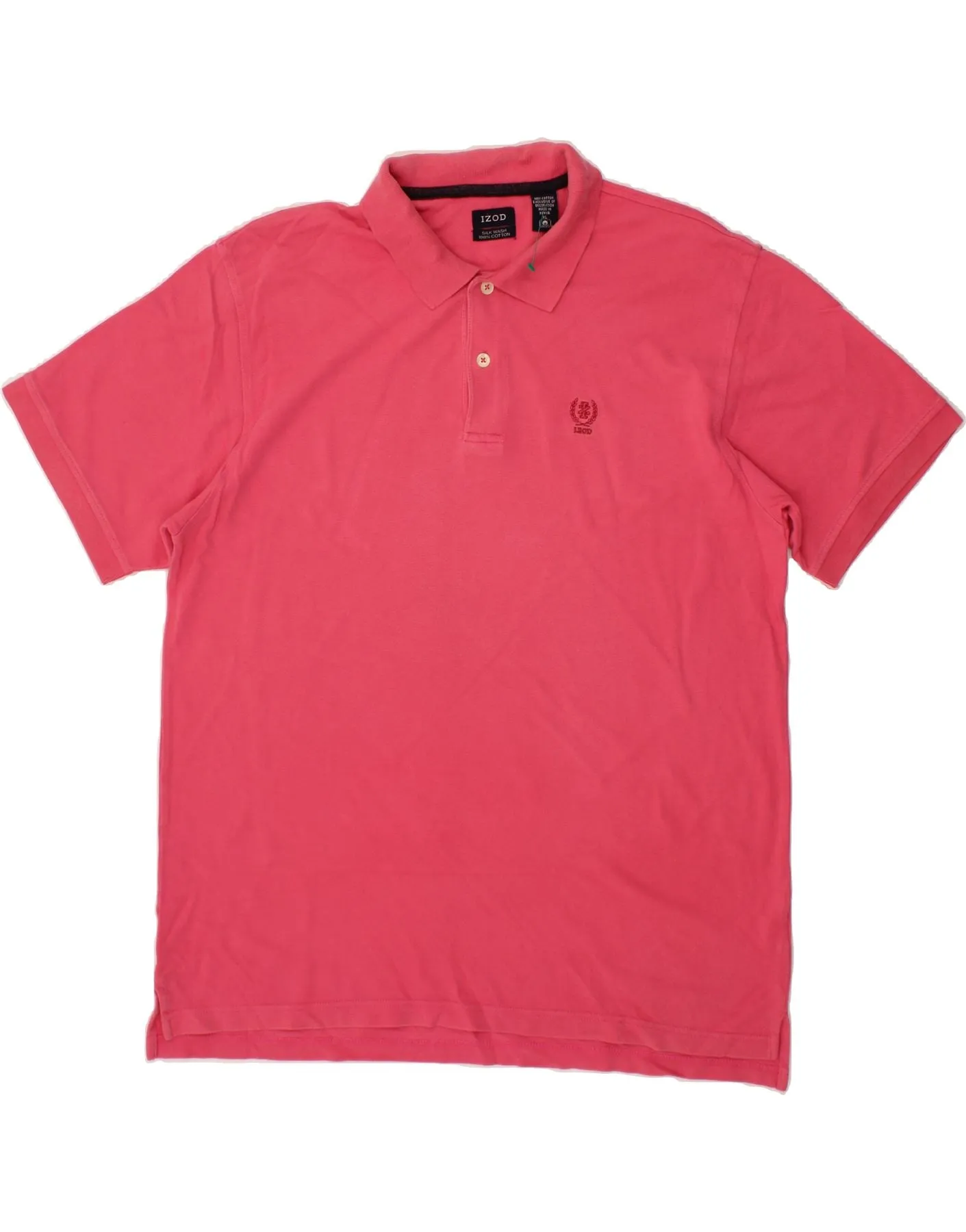 IZOD Mens Polo Shirt XL Pink Cotton