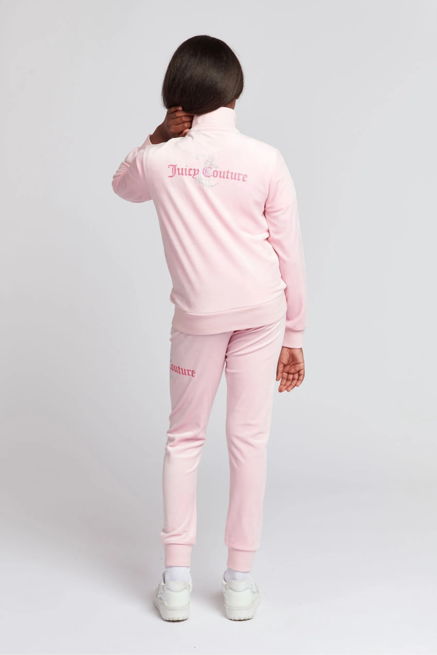 Juicy Couture Slim Diamanté Zip Through Track Top and Joggers Set    