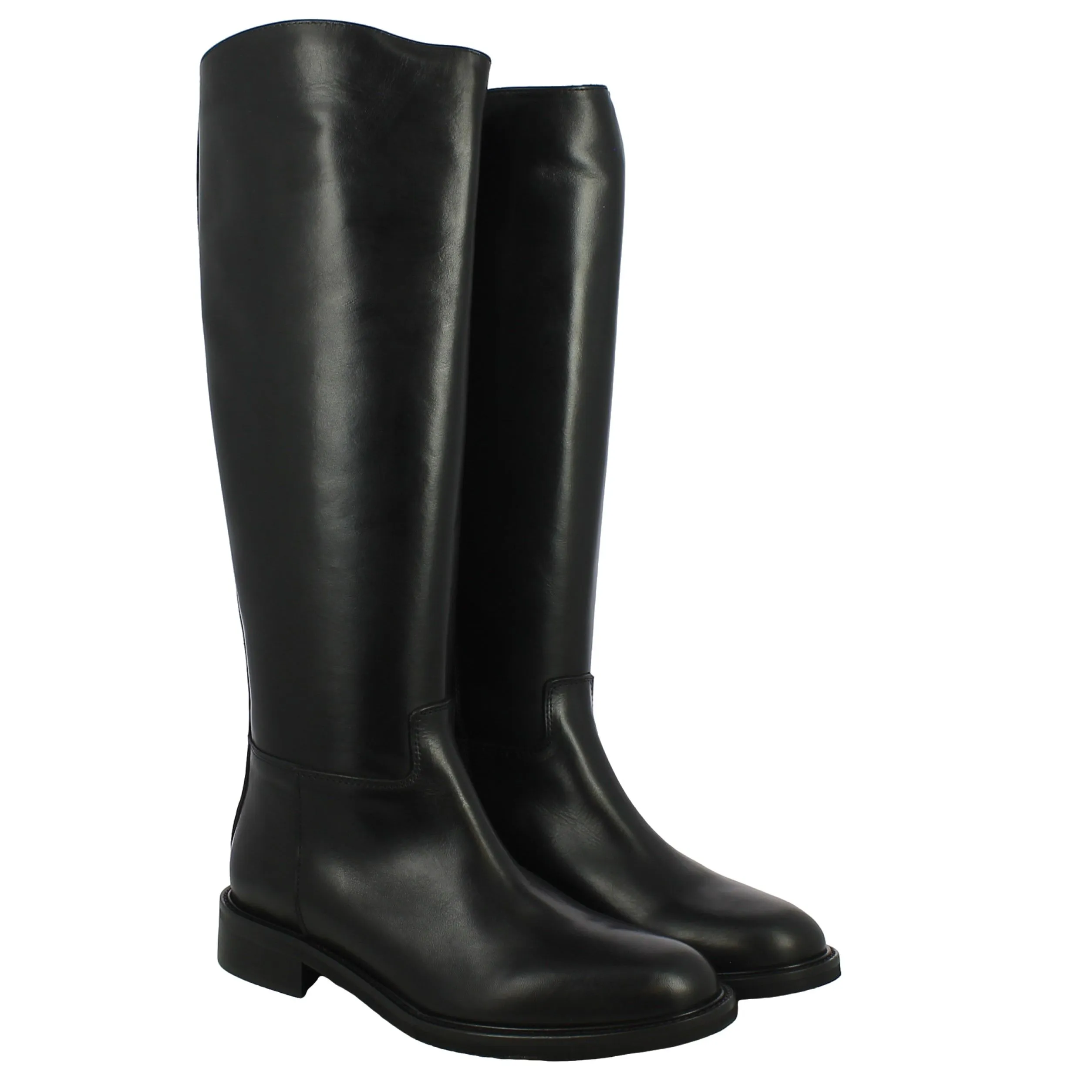 L'Angolo  Stivale alto in pelle nera con zip 