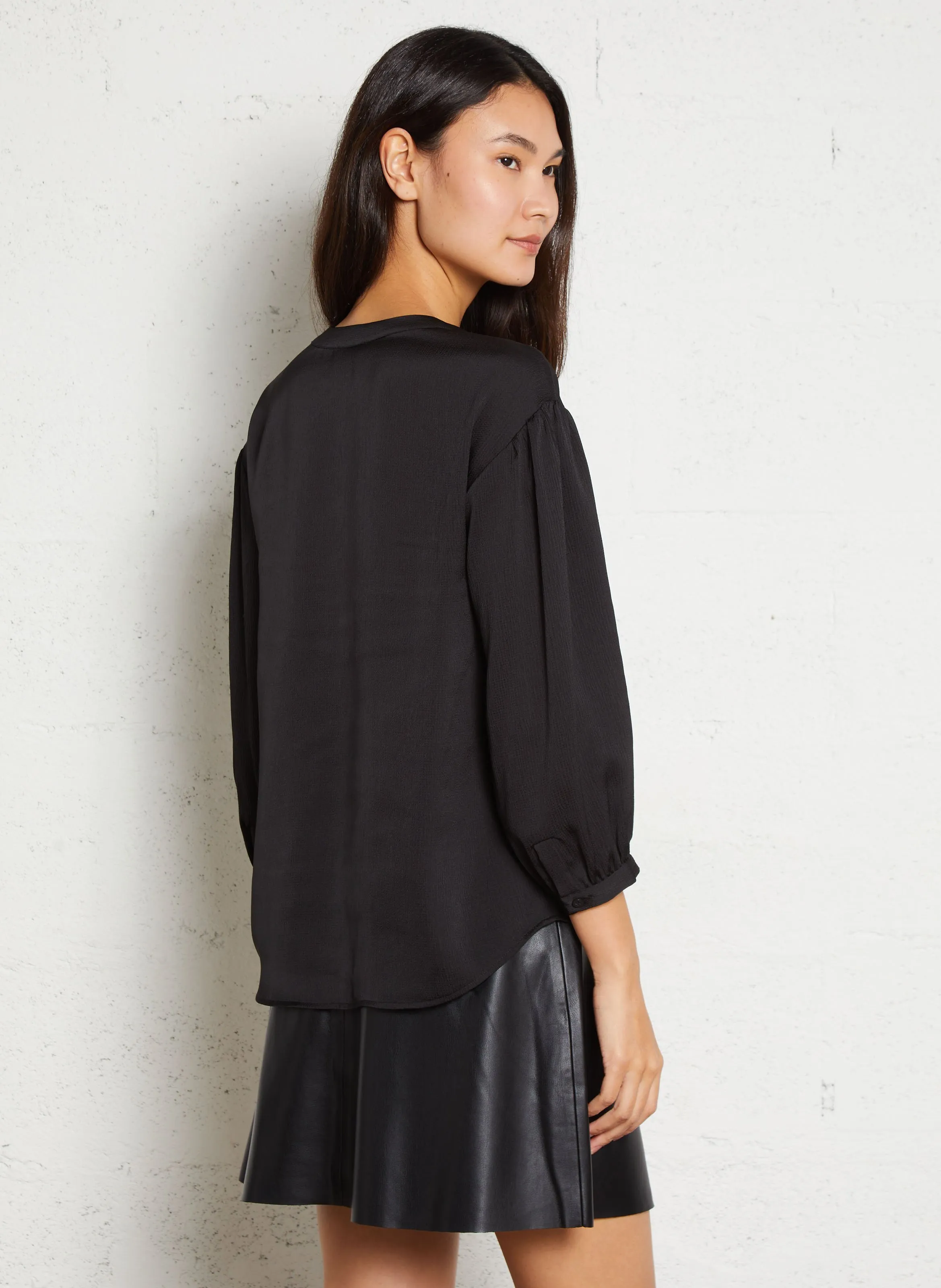  MAISON 123   BRADY - Blusa fluida | Nero