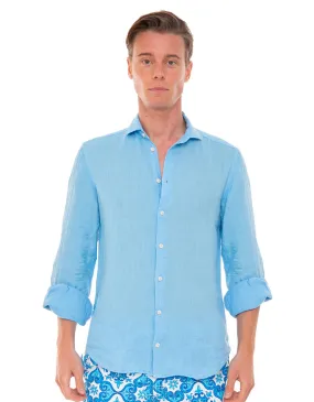 Mc2 Saint Barth Shirt in Linen / Light Blue