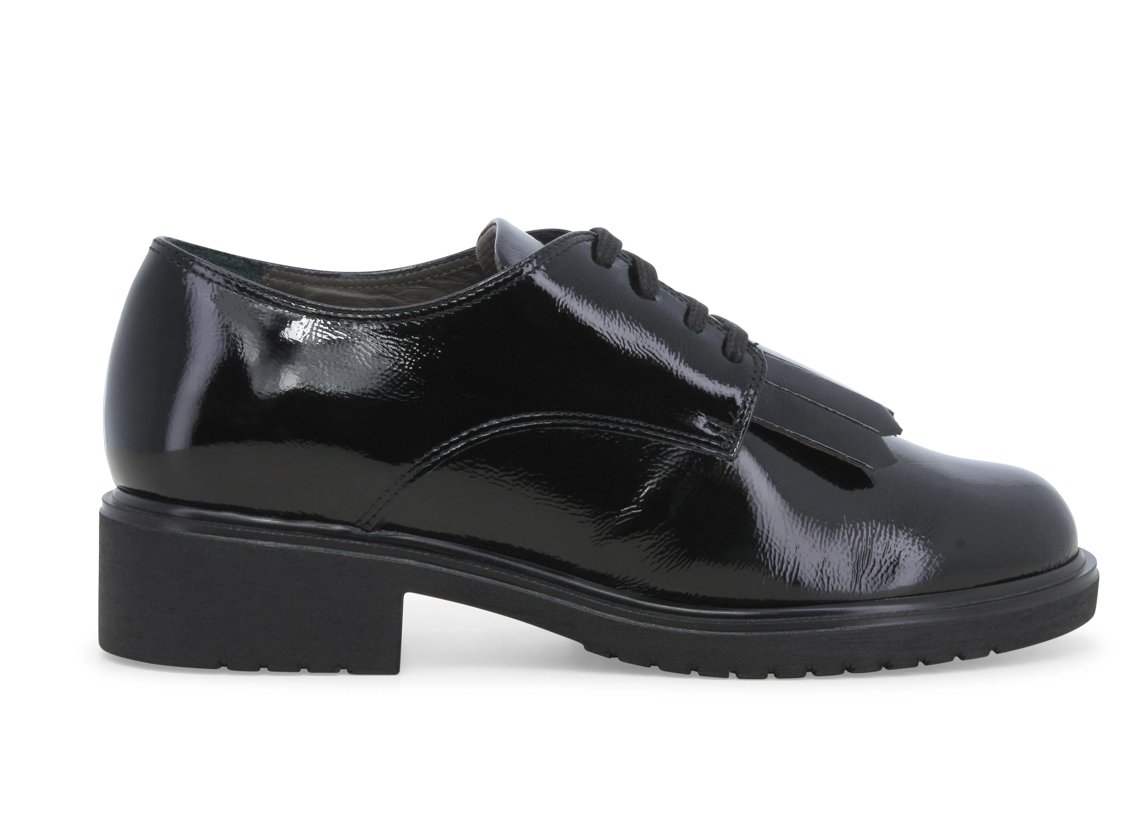 Melluso Mocassino allacciato donna in vernice nero r35503w