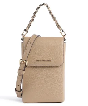  Michael Kors Jet Set Borsetta porta cellulare pelle di vacchetta grana marrone chiaro  