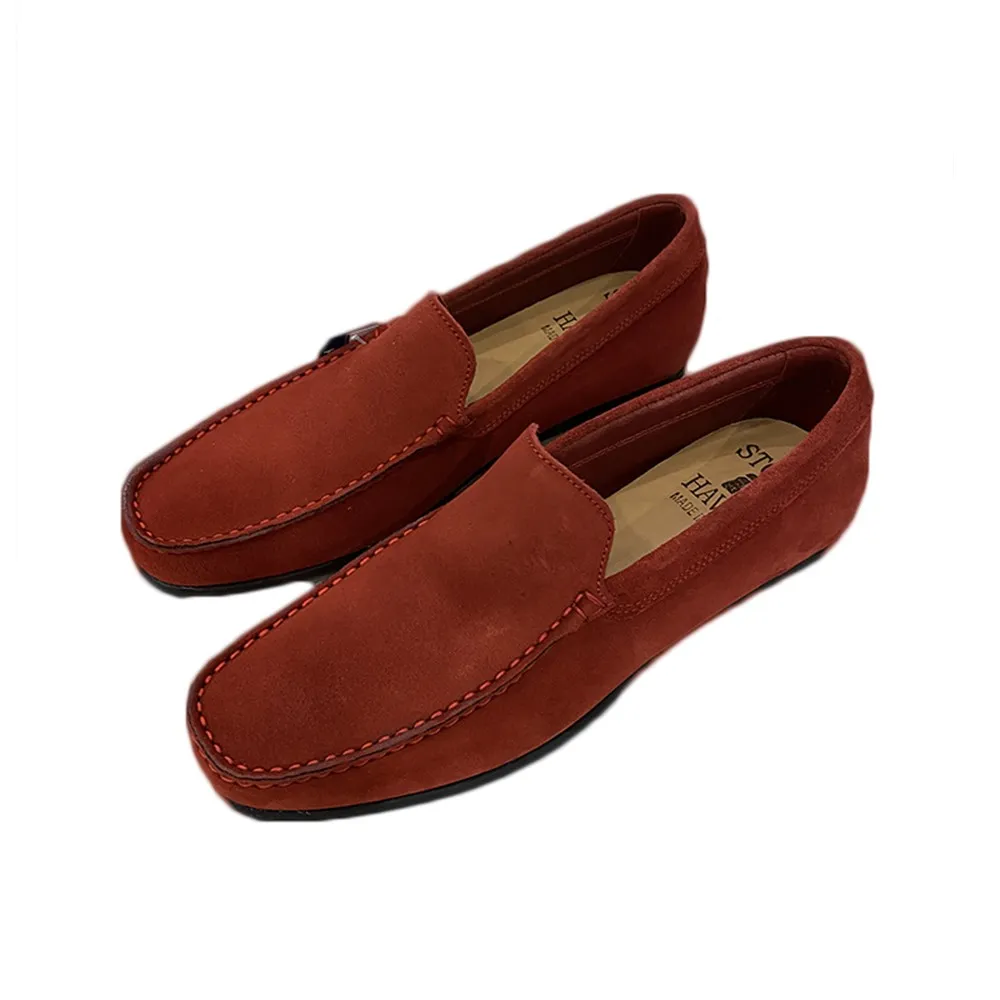 Mocassino Liscio Uomo Soldini Suola in Gomma Colore Rosso - 20130PV11R