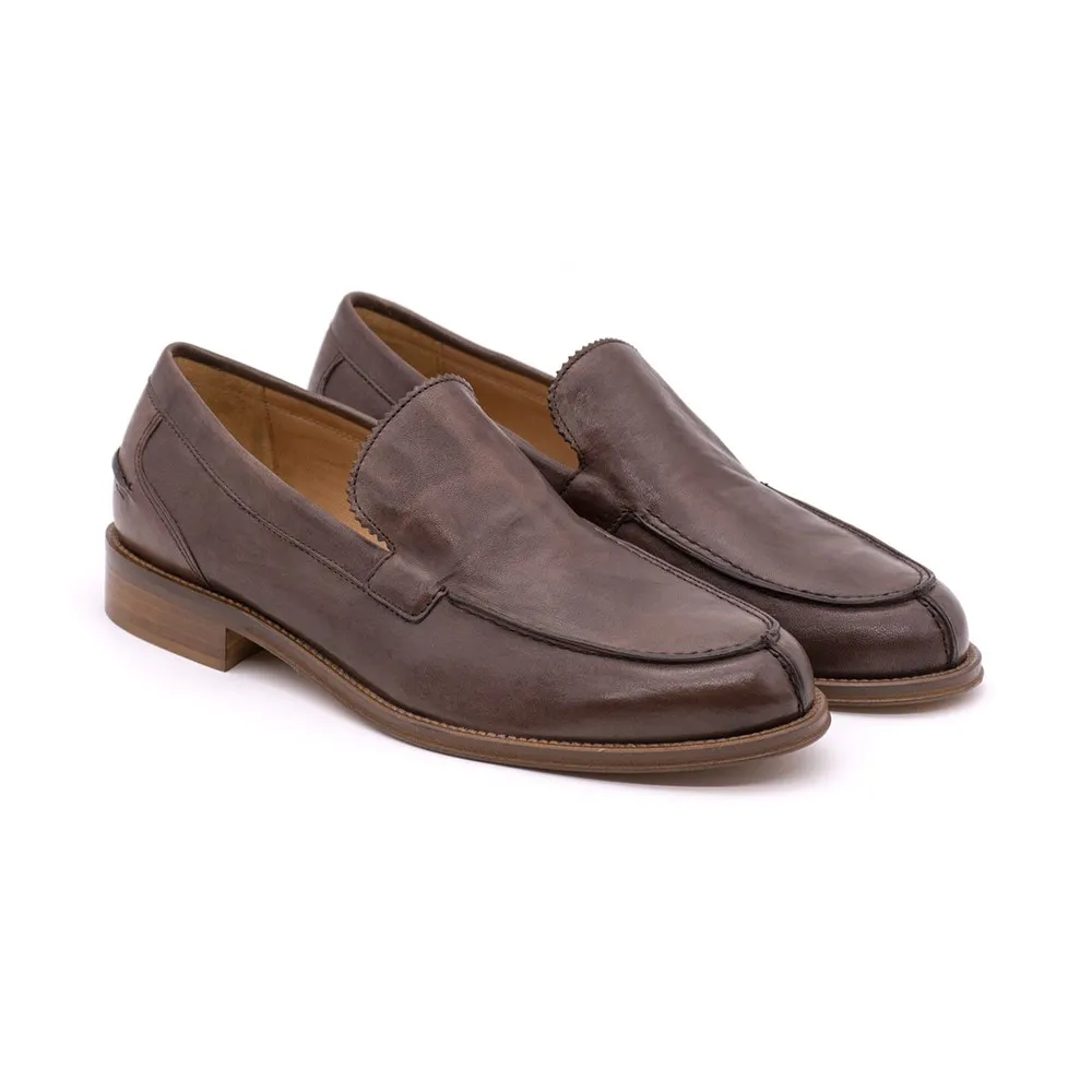 Mocassino Uomo Soldini Pelle Stampata e Suola in Gomma Colore Mogano - 20777OV80