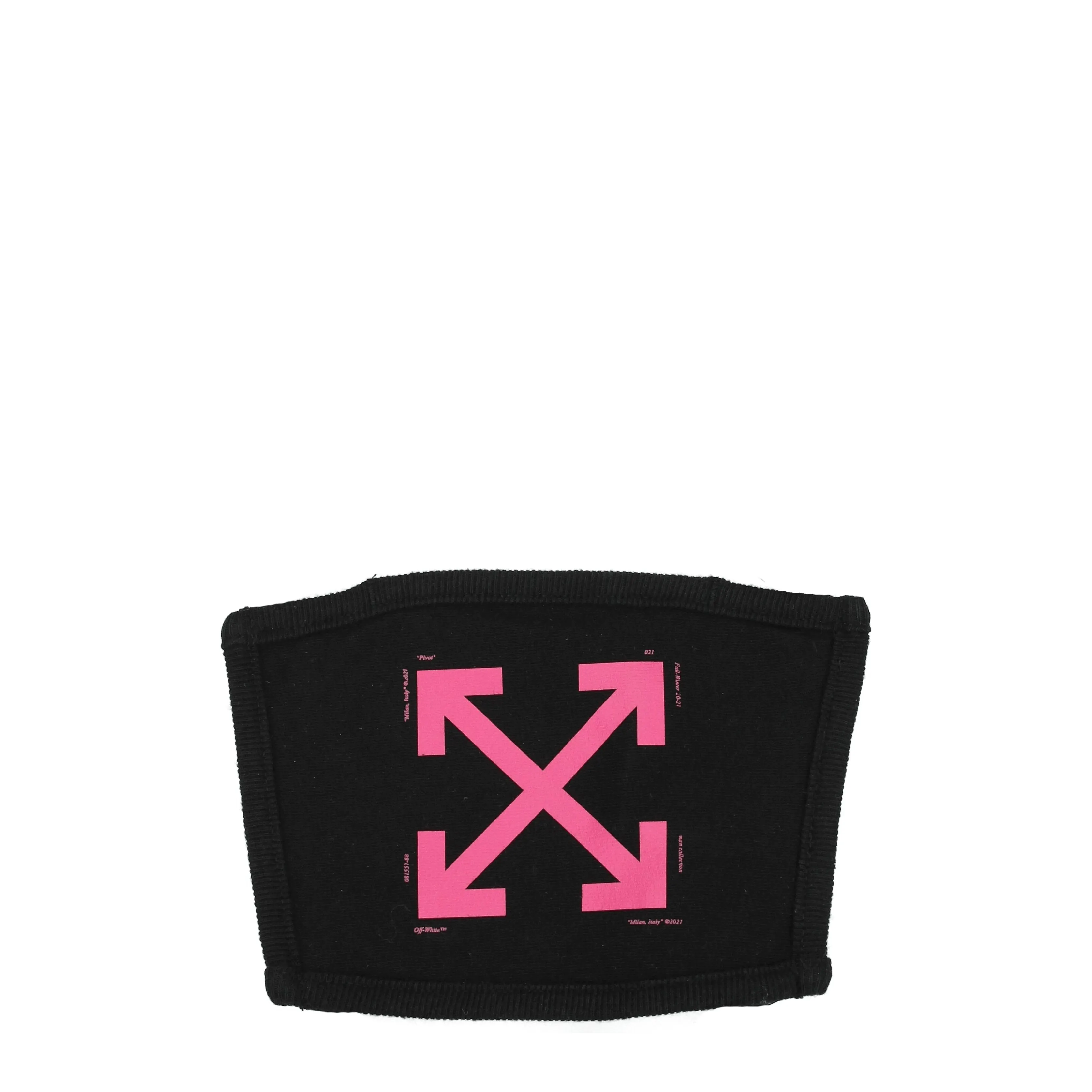 Off-White Mascherine Mask Donna Cotone Nero/Fuxia