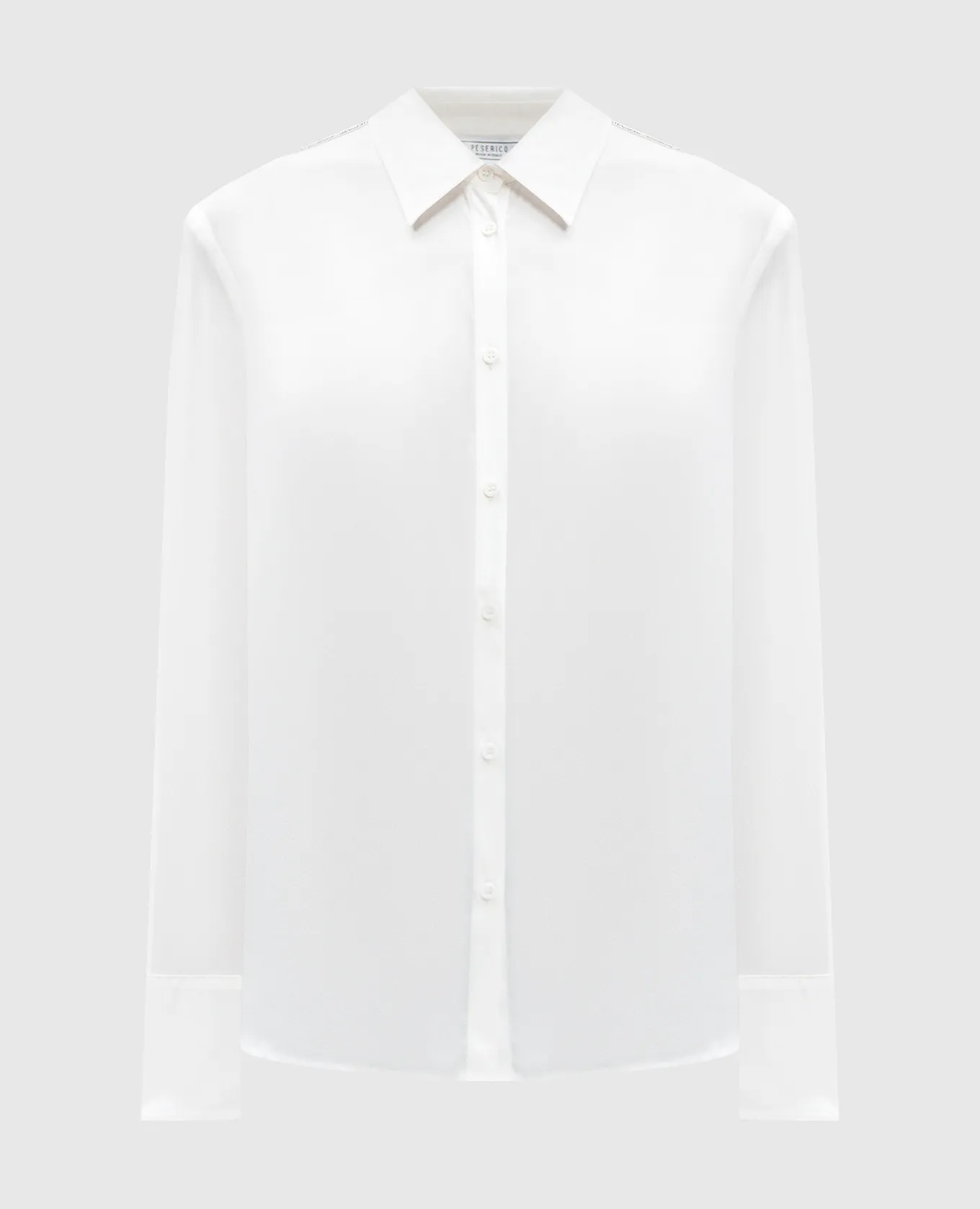 Peserico Blusa in seta bianca con catena monil S0657907325