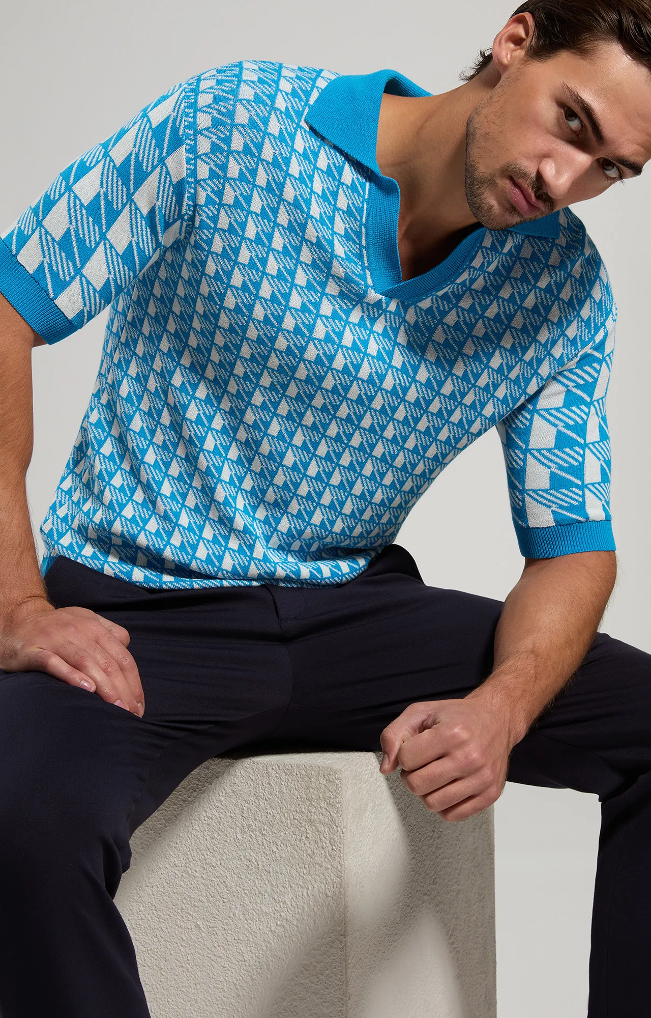 Polo uomo jacquard