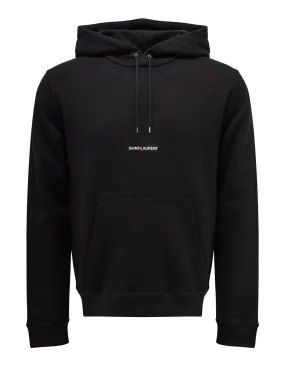 SAINT LAURENT BLACK HOODED SWEATSHIRT