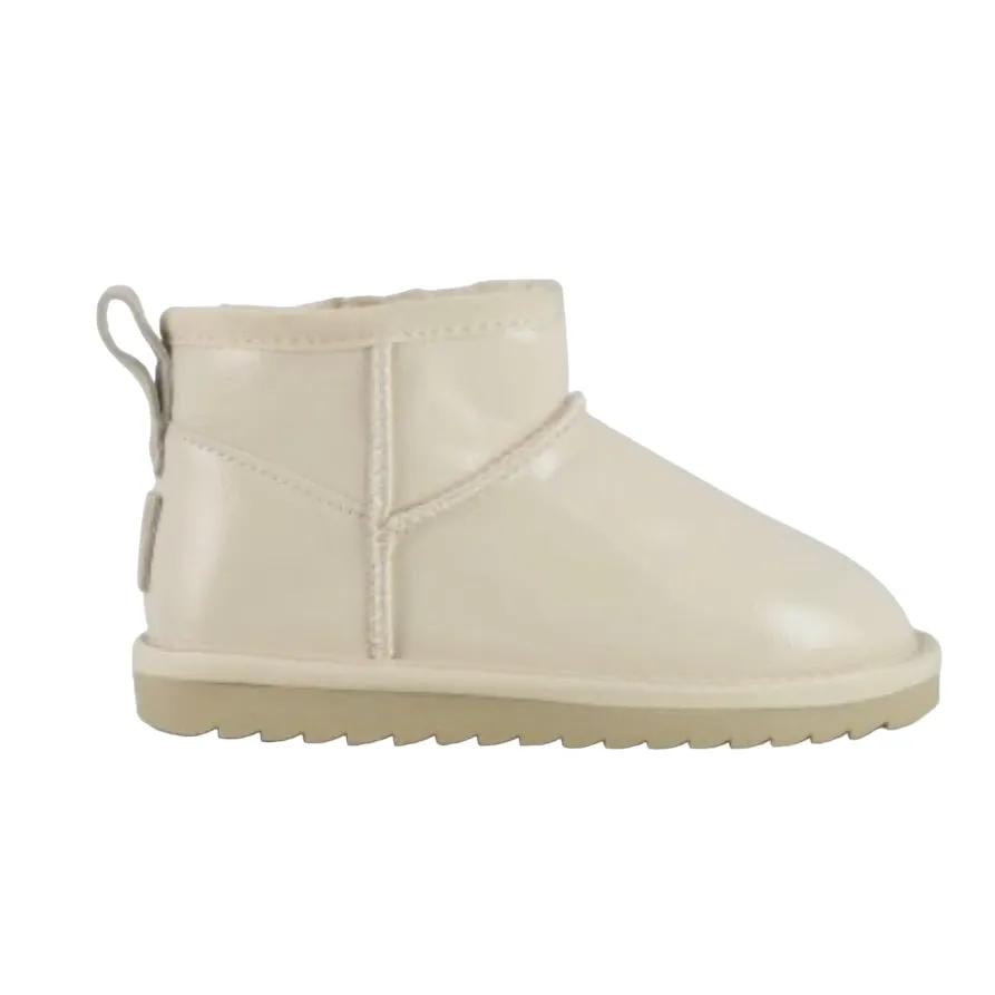 Stivale basso in vernice panna per bambini