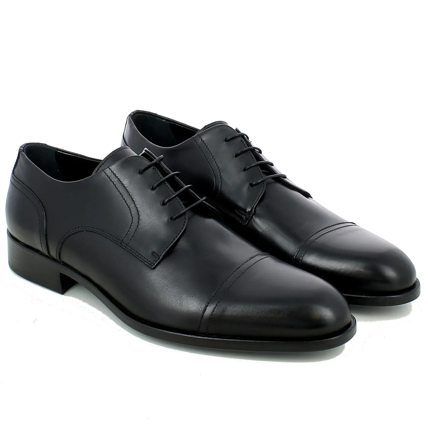 Super Varese  Scarpa stringata in Vitello Fox Nero con puntale 