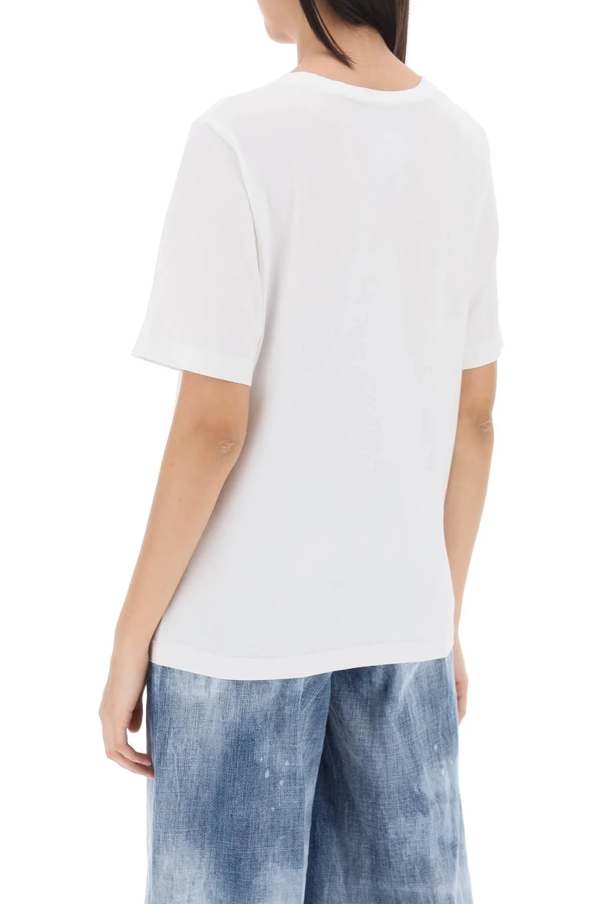 T Shirt Con Logo In Strass