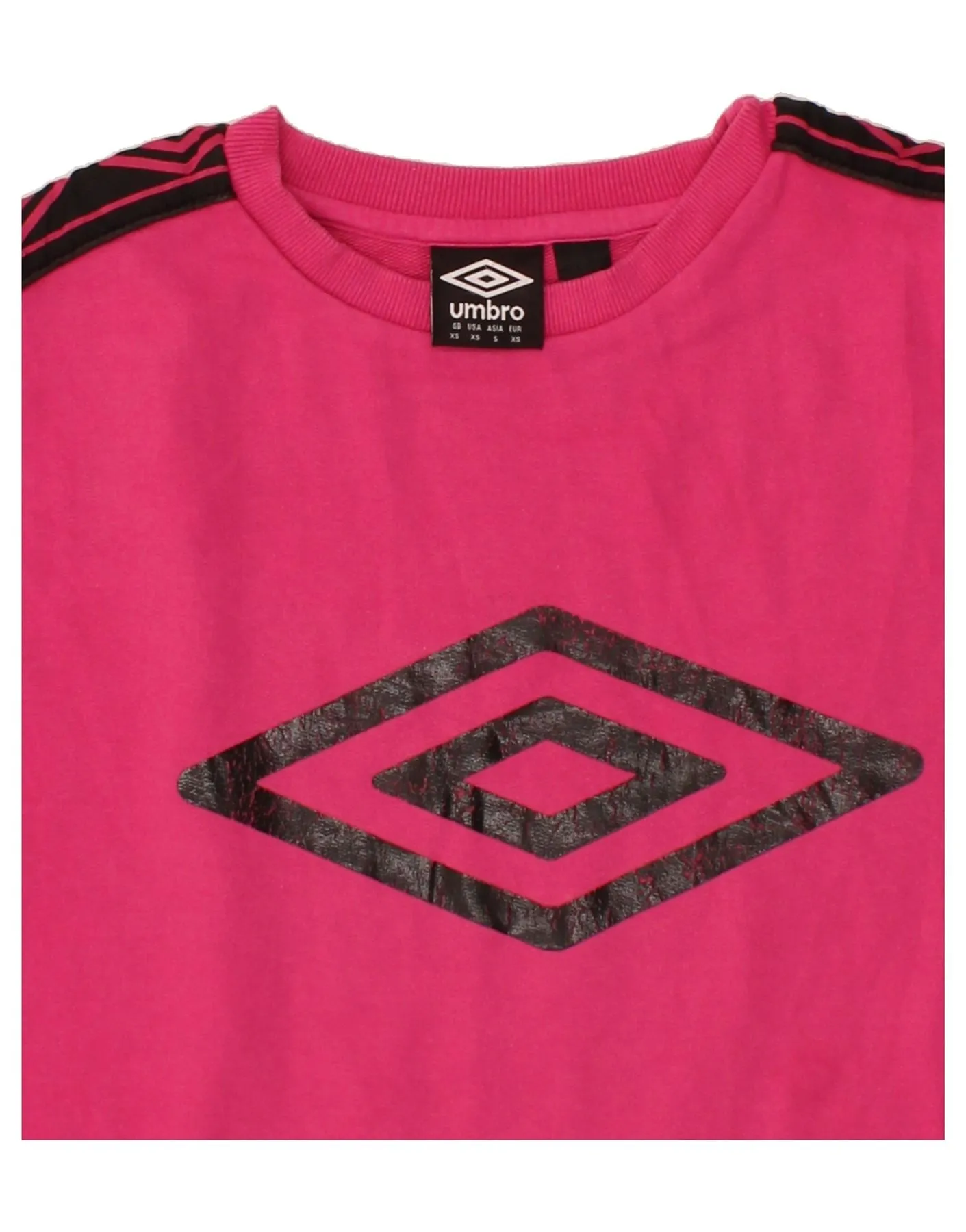 UMBRO Womens Graphic Sweatshirt Jumper UK 6 XS Pink Cotton
