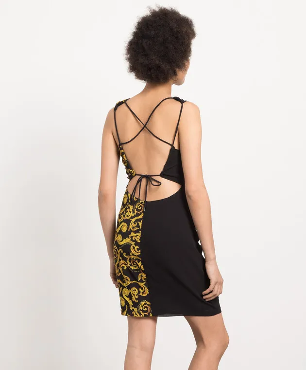 Versace Jeans Couture Abito nero con stampa Sketch Couture 74HAO900NS217
