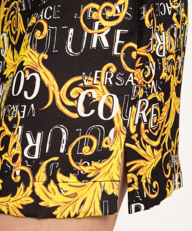 Versace Jeans Couture Miniabito nero con stampa Logo Couture 74HAO9B6NS228